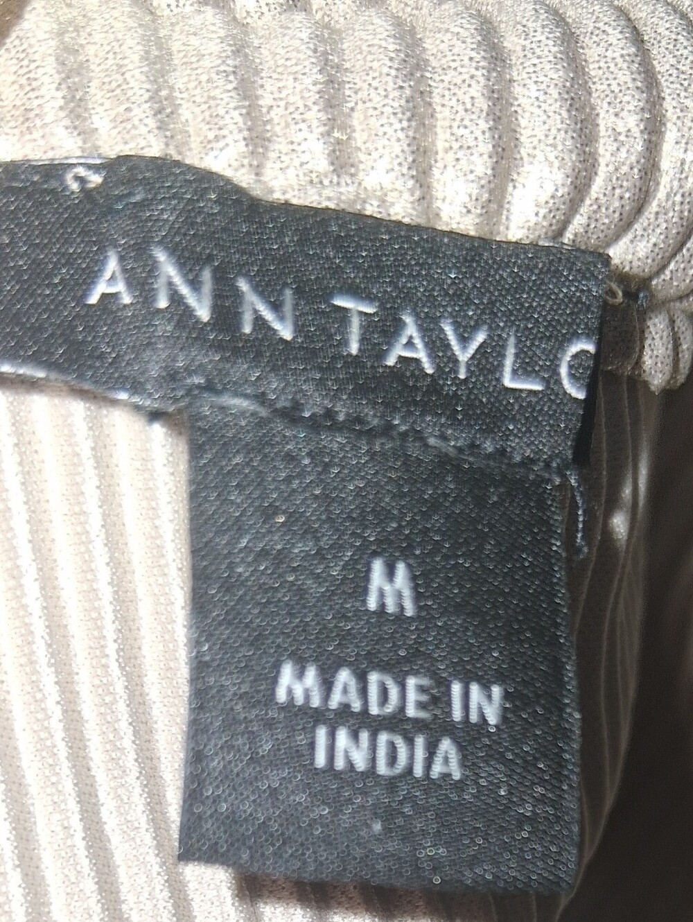 Ann Taylor Metallic  Champagne Sleeveless Mock Neck Top
